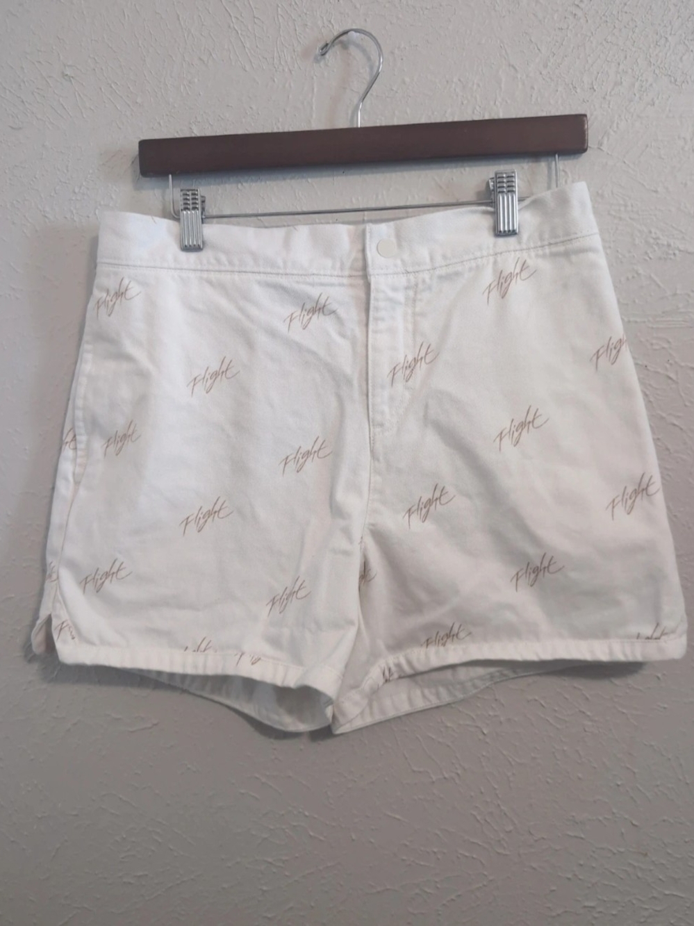Jordan Brand White 'Flight' Script Women's Shorts Size Medium